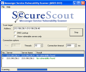 Messenger Service Vulnerability Scanner