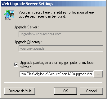 Web Upgrade Server Setting